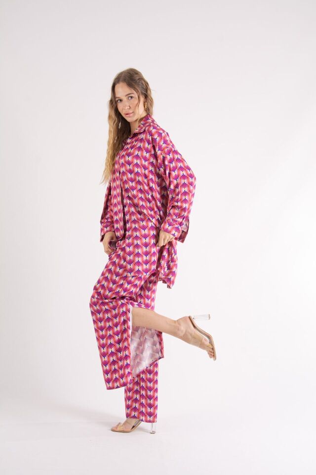 Retro Desenli Oversize Takım