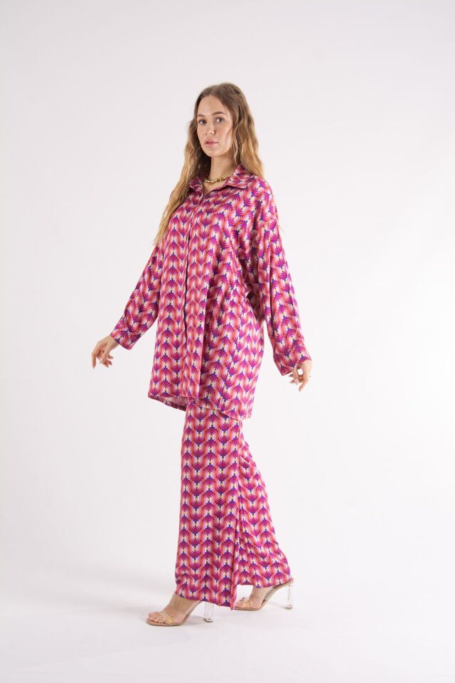 Retro Desenli Oversize Takım