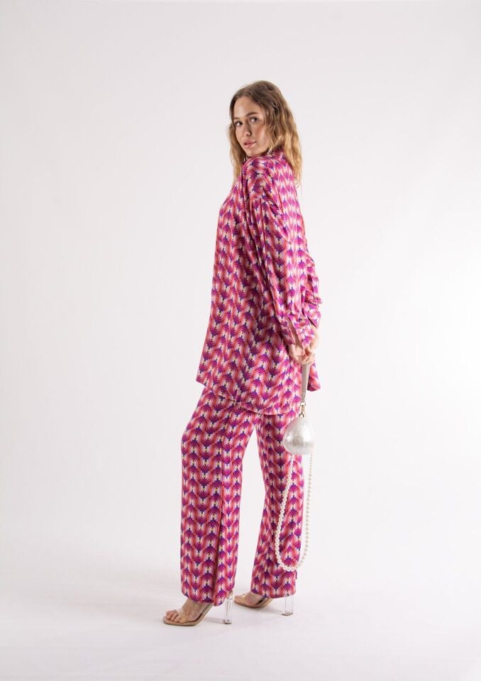 Retro Desenli Oversize Takım