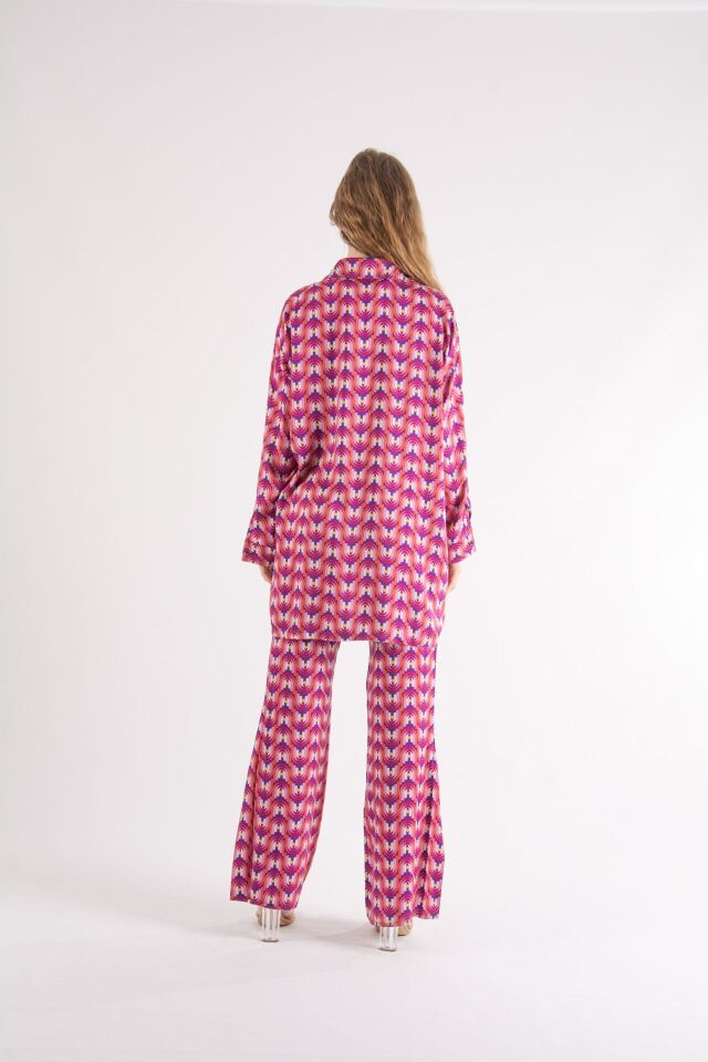 Retro Desenli Oversize Takım L-XL