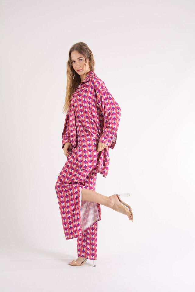 Retro Desenli Oversize Takım S-M