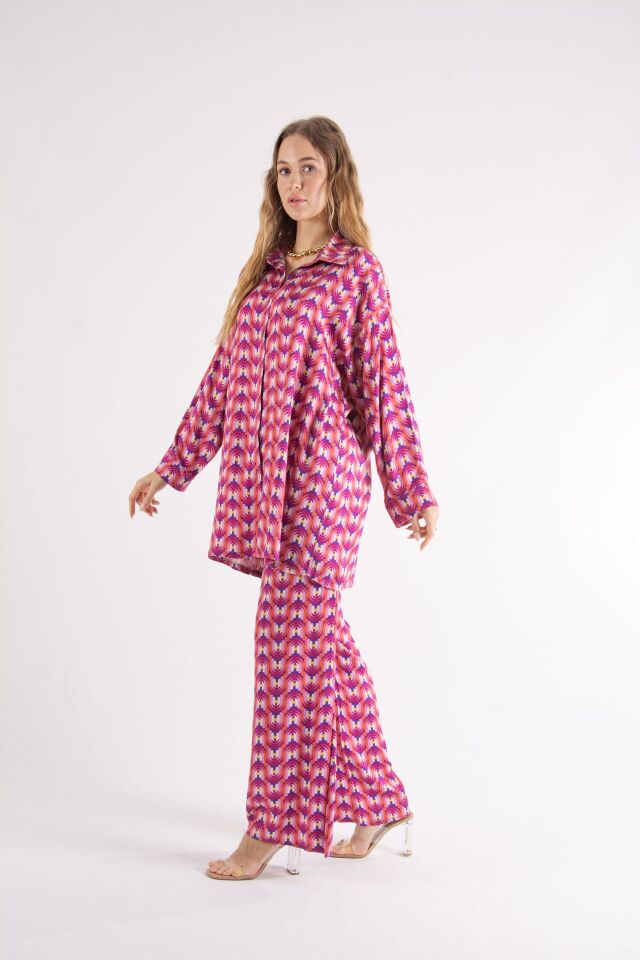 Retro Desenli Oversize Takım S-M