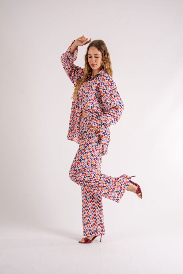 Mozaik Desenli Oversize Takım L-XL