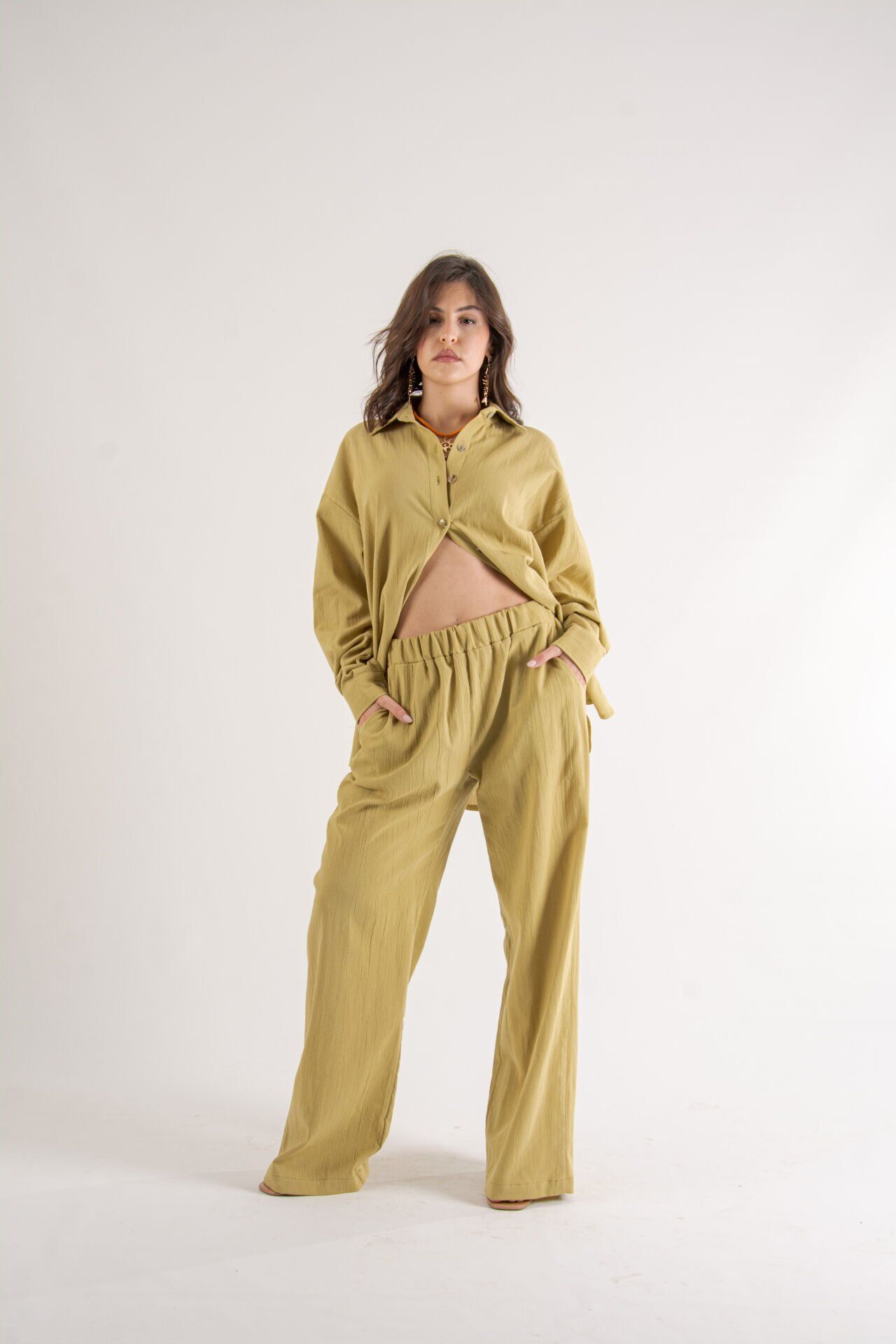 Zeytin Yeşili Oversize Takım S-M