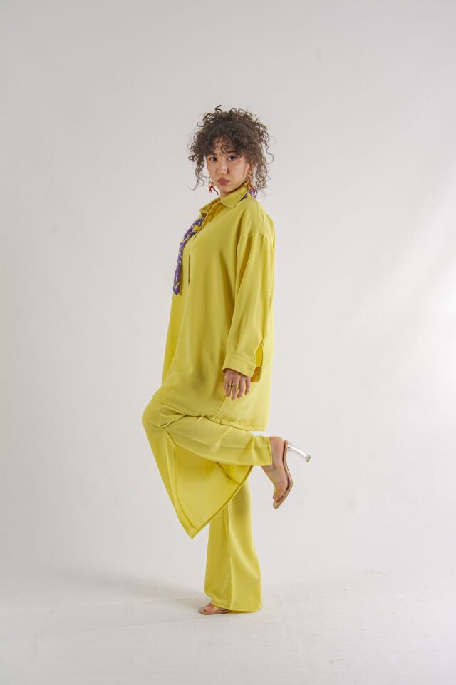 Limon Sarısı Oversize Takım
