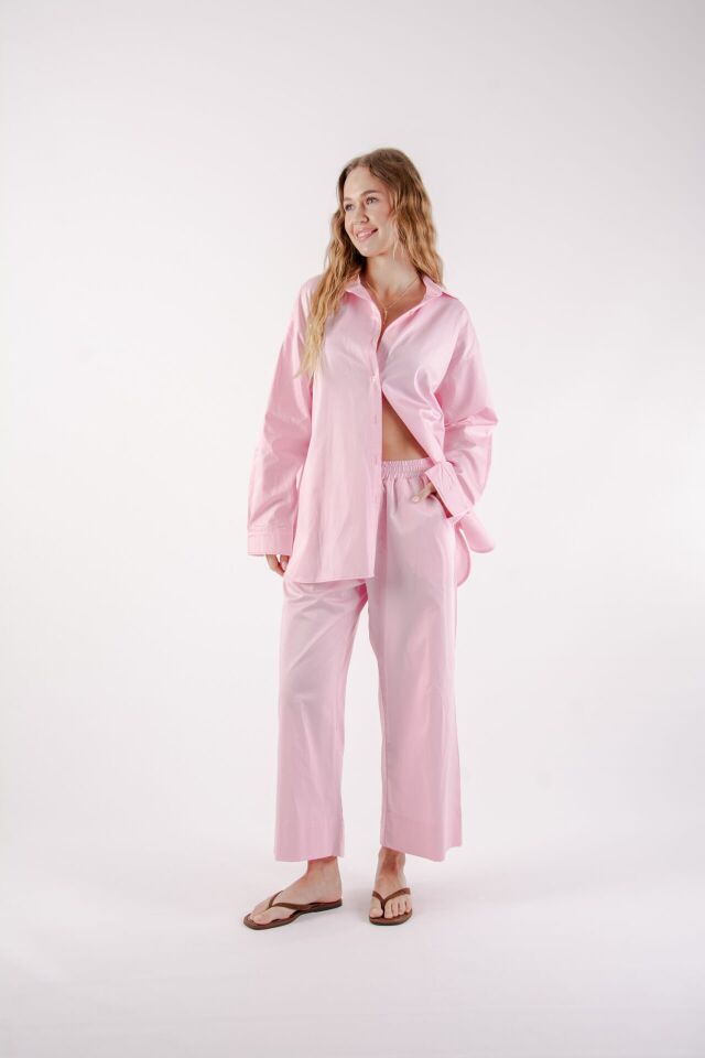 Pembe Oversize İkili Takım