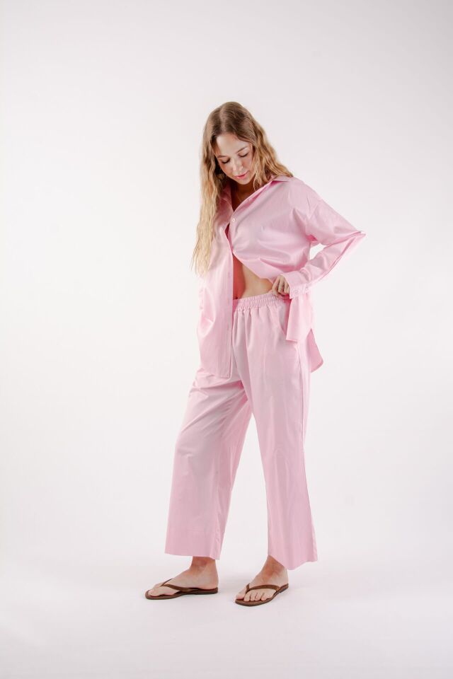 Pembe Oversize İkili Takım