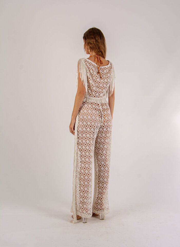 Bohem Püskül Detaylı Beachwear Takım