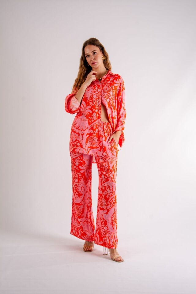 Şal Desenli Oversize Takım L-XL