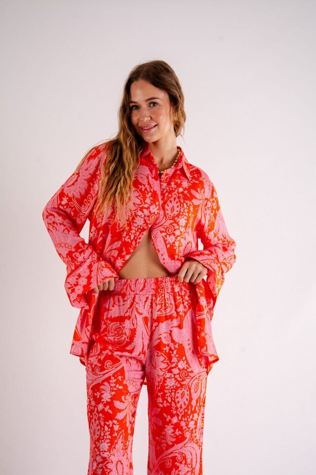 Şal Desenli Oversize Takım L-XL