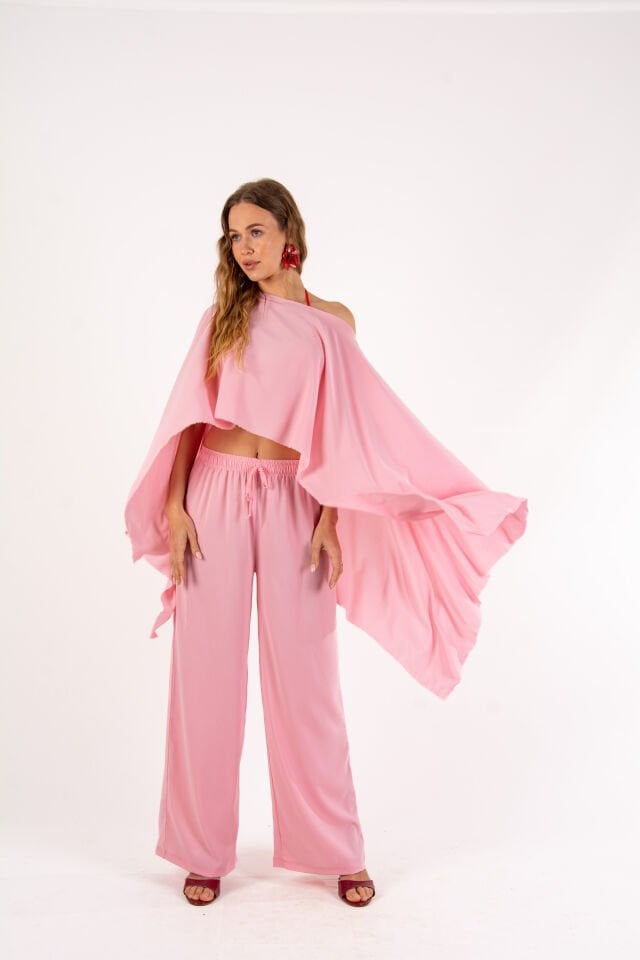 Pembe Pareo Detaylı İkili Takım