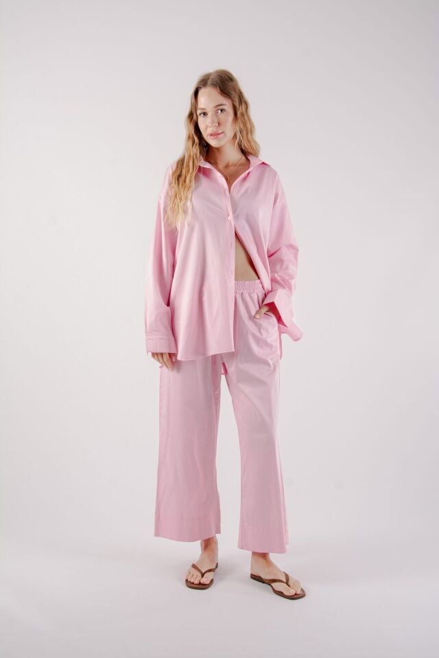 Pembe Oversize Gömlek