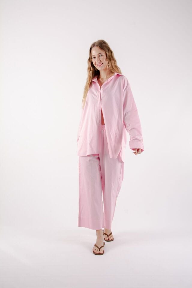 Pembe Oversize Gömlek