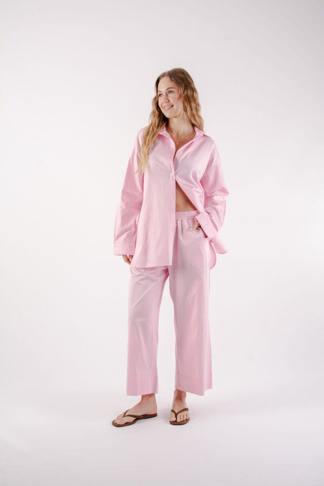 Pembe Oversize Gömlek