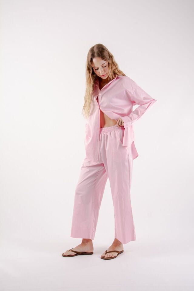Pembe Oversize Gömlek